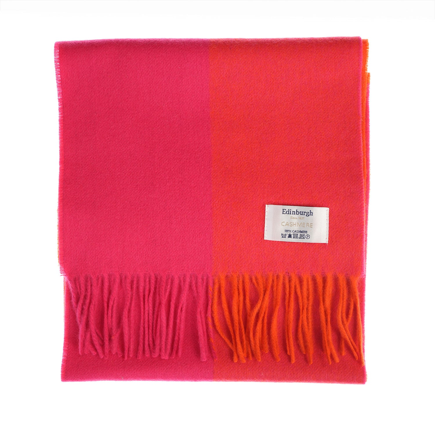 Edinburgh Cashmere Scarf Oakwell Pink Orange