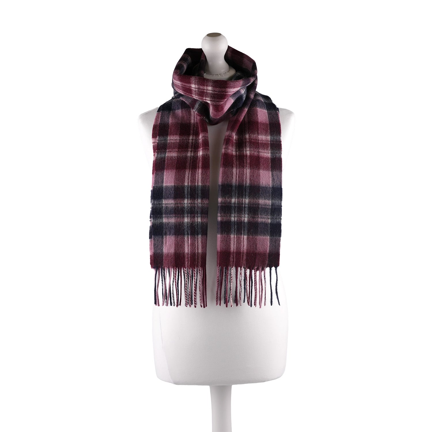Edinburgh 100% Lambswool Tartan Scarf Macdonald Purple Mix