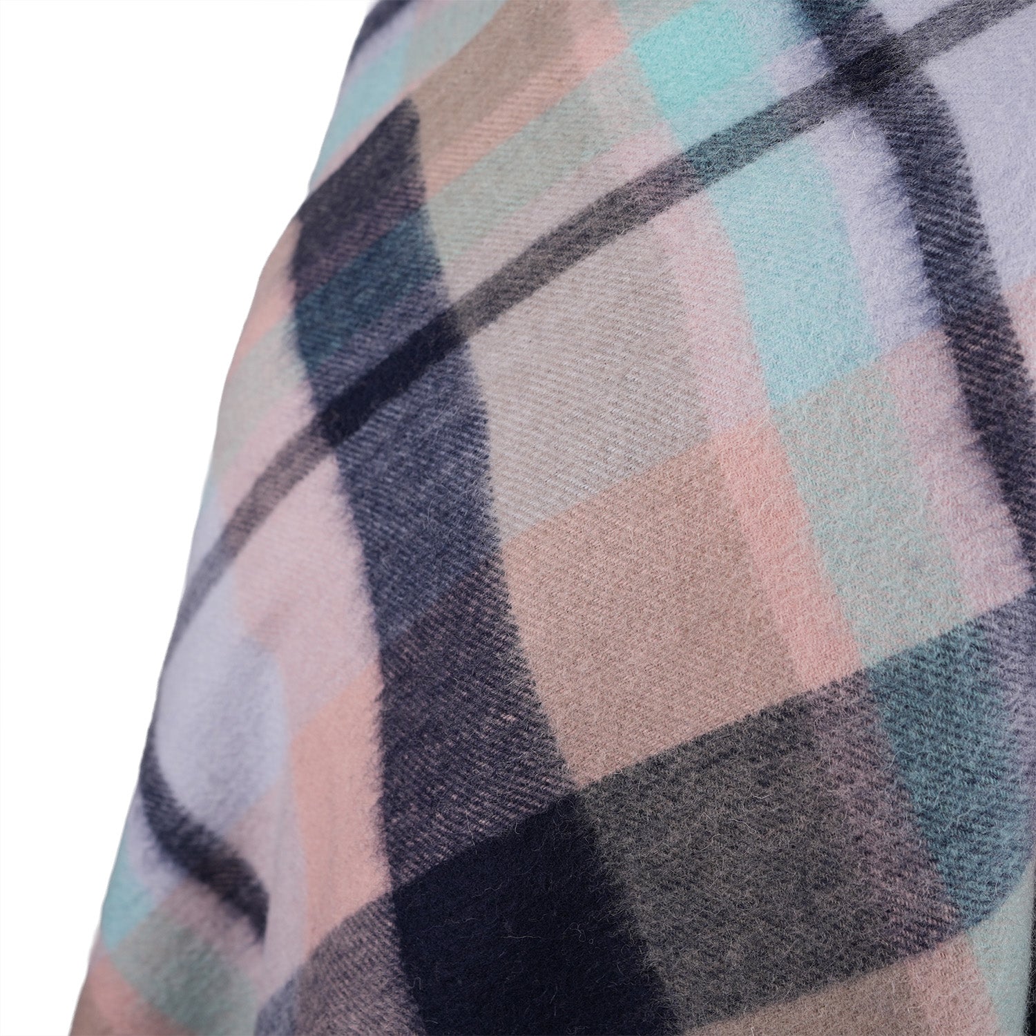 Mini Me Children’s Cape Edinburgh Lambswool Myriad Check - Navy/Greige/Light Blue