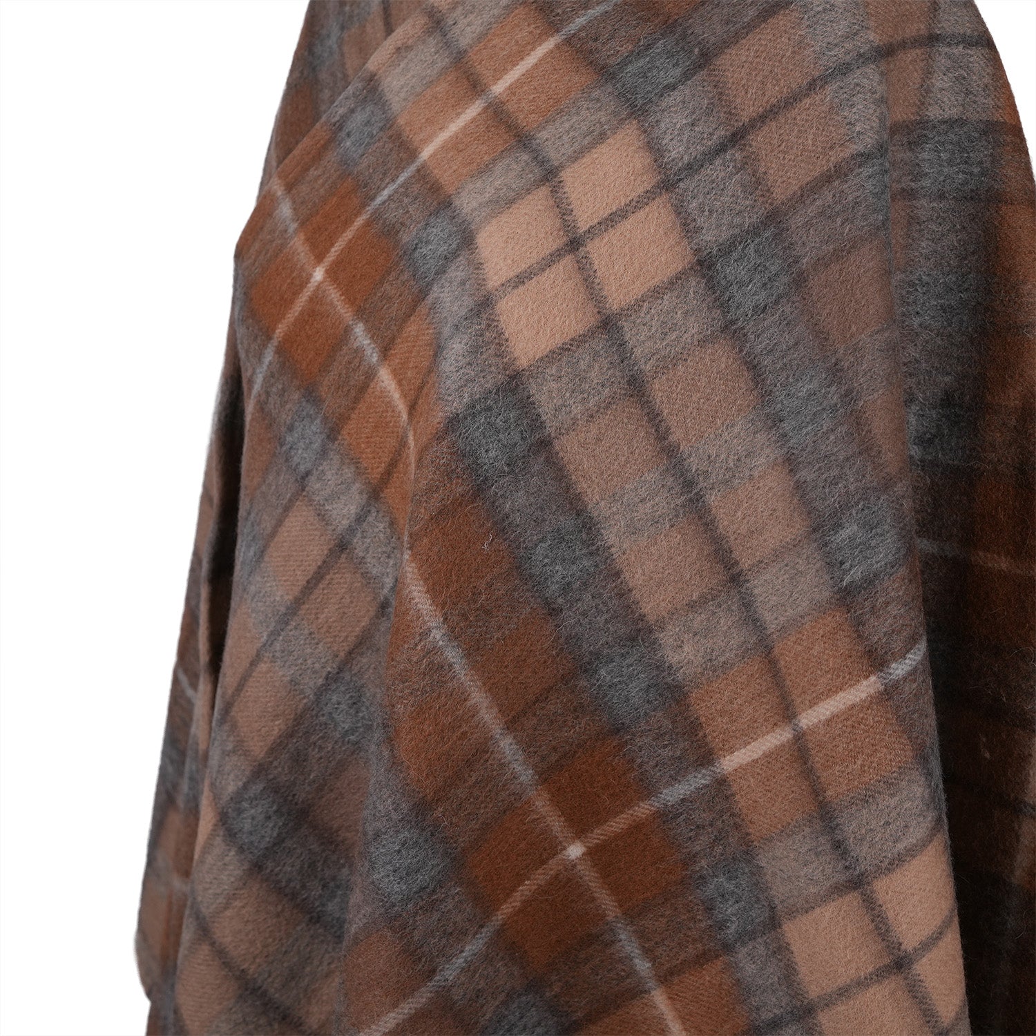 Edinburgh Lambswool Long Tartan Cape Buchanan Natural
