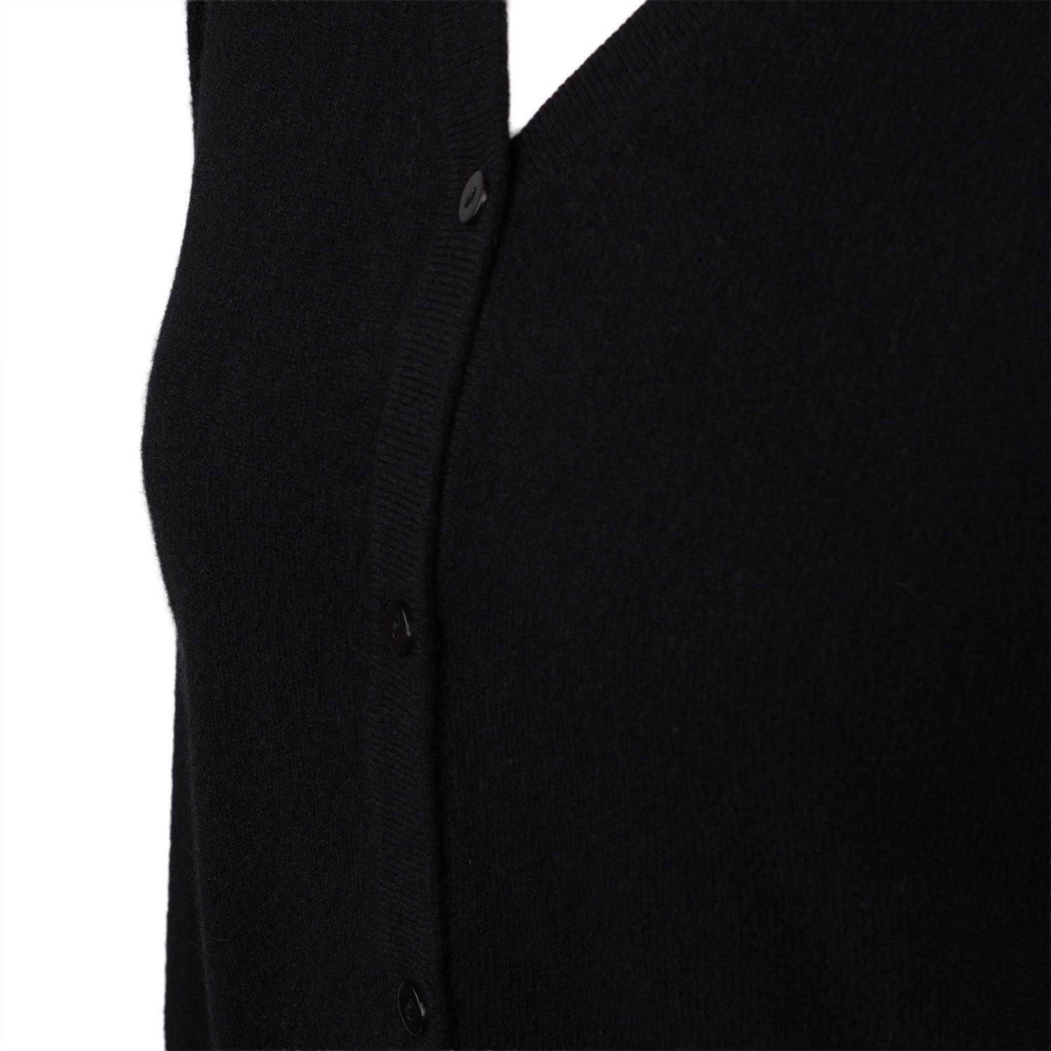100% Cashmere Ladies V-Neck Cardigan - Black