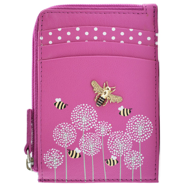 Moonflower Card And Coin Bee Purse Pink