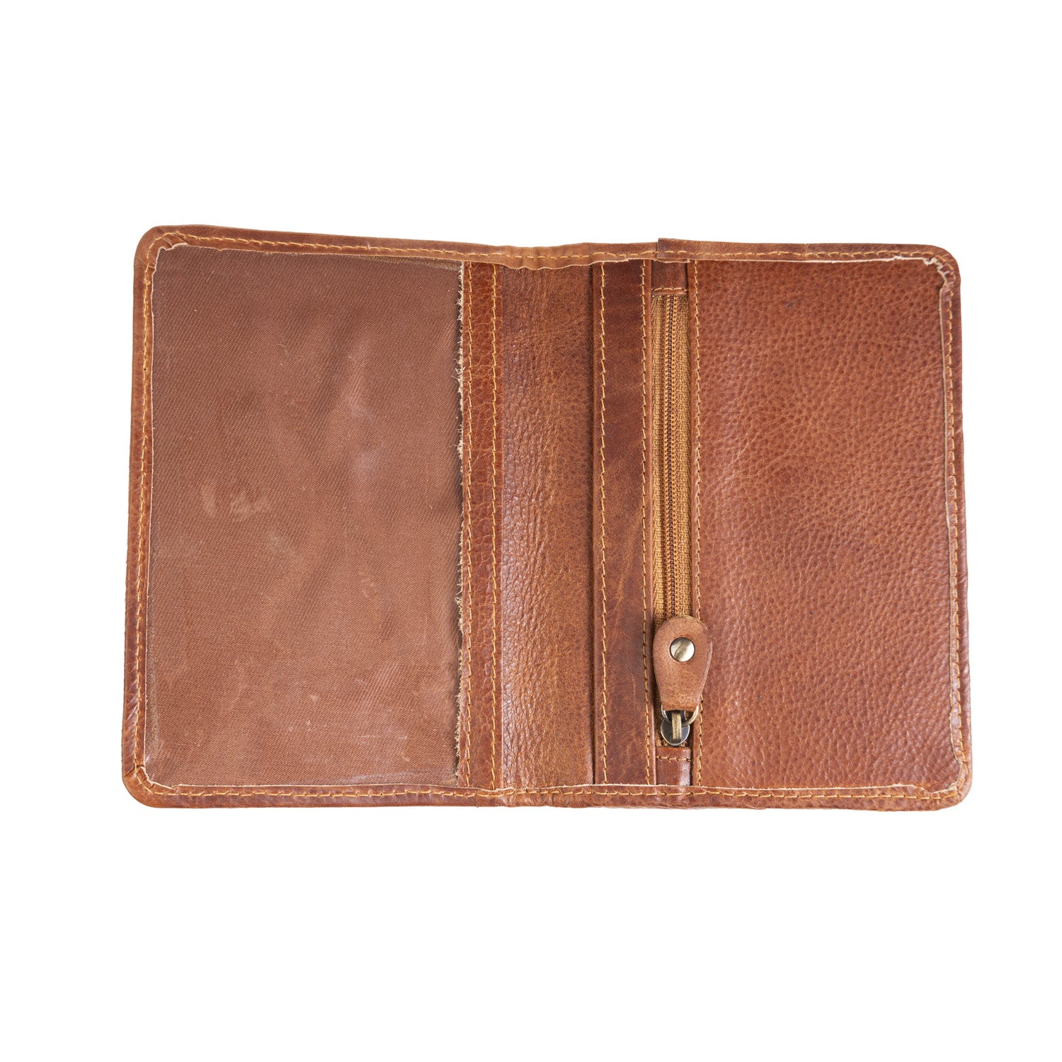 Harris Tweed Leather Passport Cover Blue Check / Tan