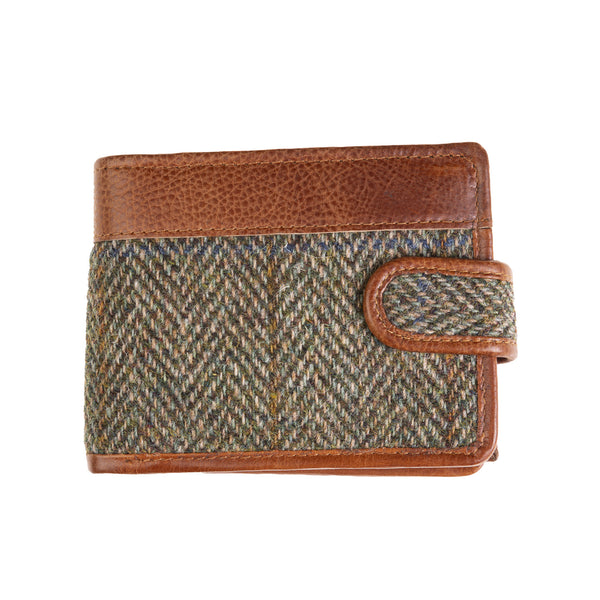 Mens Ht Leather Wallet With Loop Closer Lt Brown Check / Tan