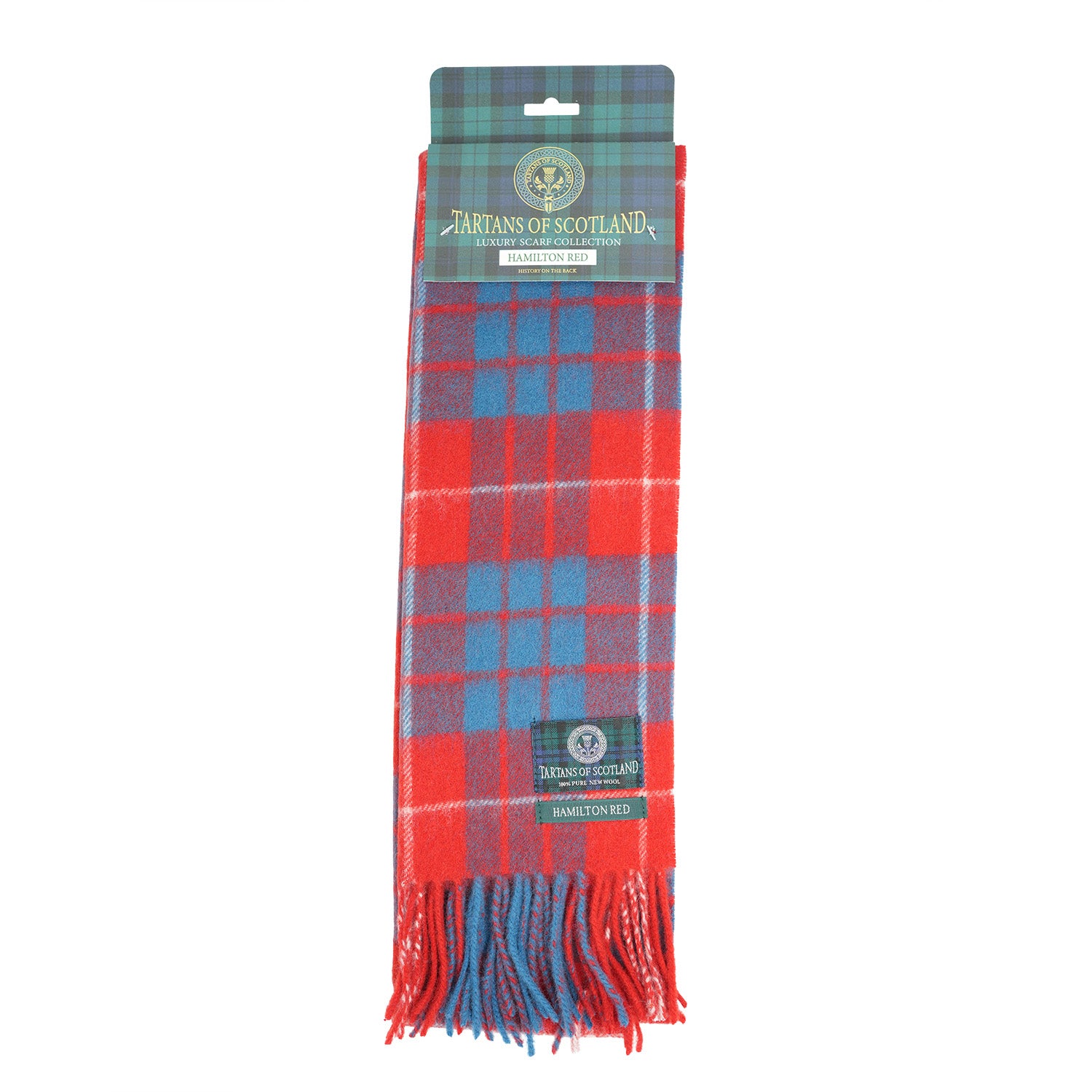 Tartan of Scotland 100% Pure New Wool Clan Scarf - Hamilton