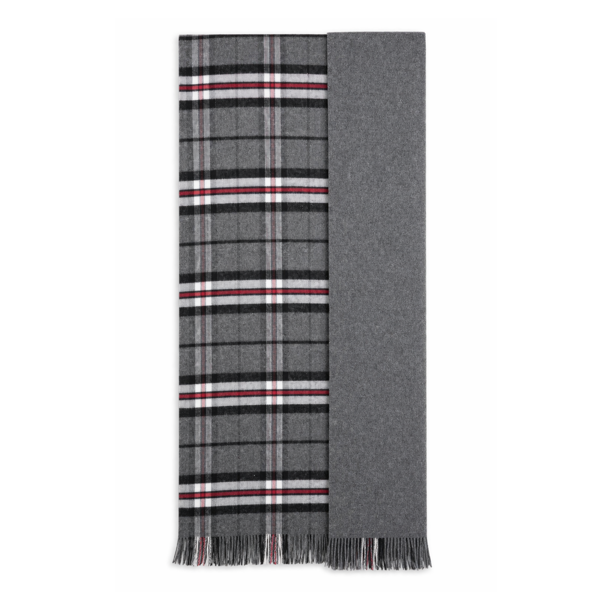 The Highland Wrap: Reversible Ultra-Soft Tartan Stole - Thompson Grey