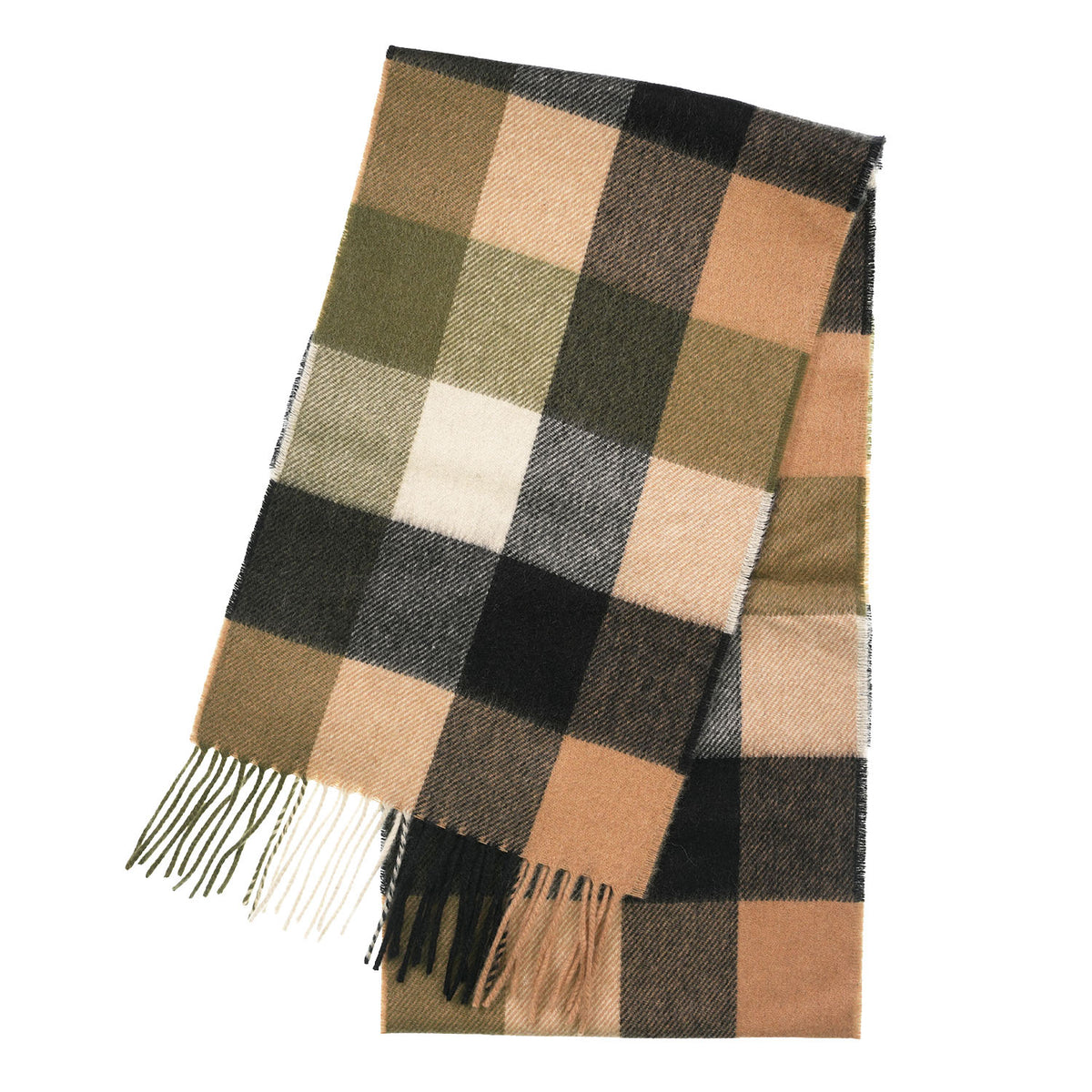 Tartan Weaving Mill 100% Pure Cashmere Scarf – Made in Scotland - BLOCK OLIVE