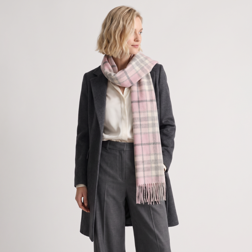 Tartan Weaving Mill 100% Pure Cashmere Scarf – Made in Scotland - THOMSON PINK