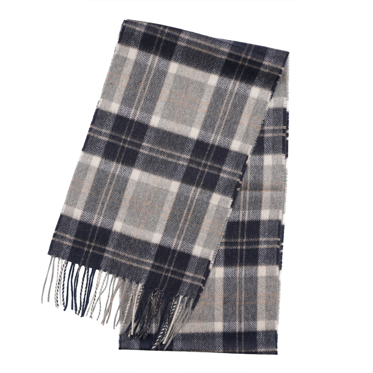 Tartan Weaving Mill 100% Pure Cashmere Scarf – Made in Scotland - Bannockbane Silver