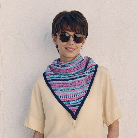 Women’s Lambswool Fair Isle Neck Scarf – Made in Scotland - COSMOS
