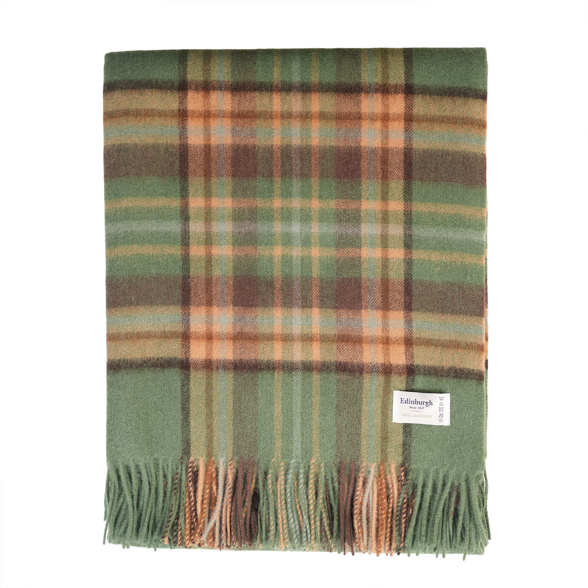 100% Pure Lambswool Blanket Throw – Luxury Soft Warm Wool Blanket - Home Décor - Royal Stewart Vintage Green