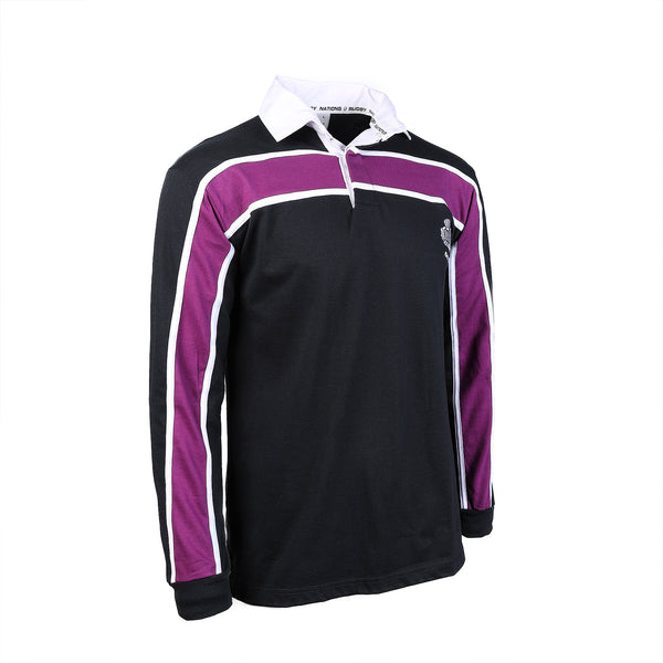 Gents L/S Purple Stripe Rugby Shirt