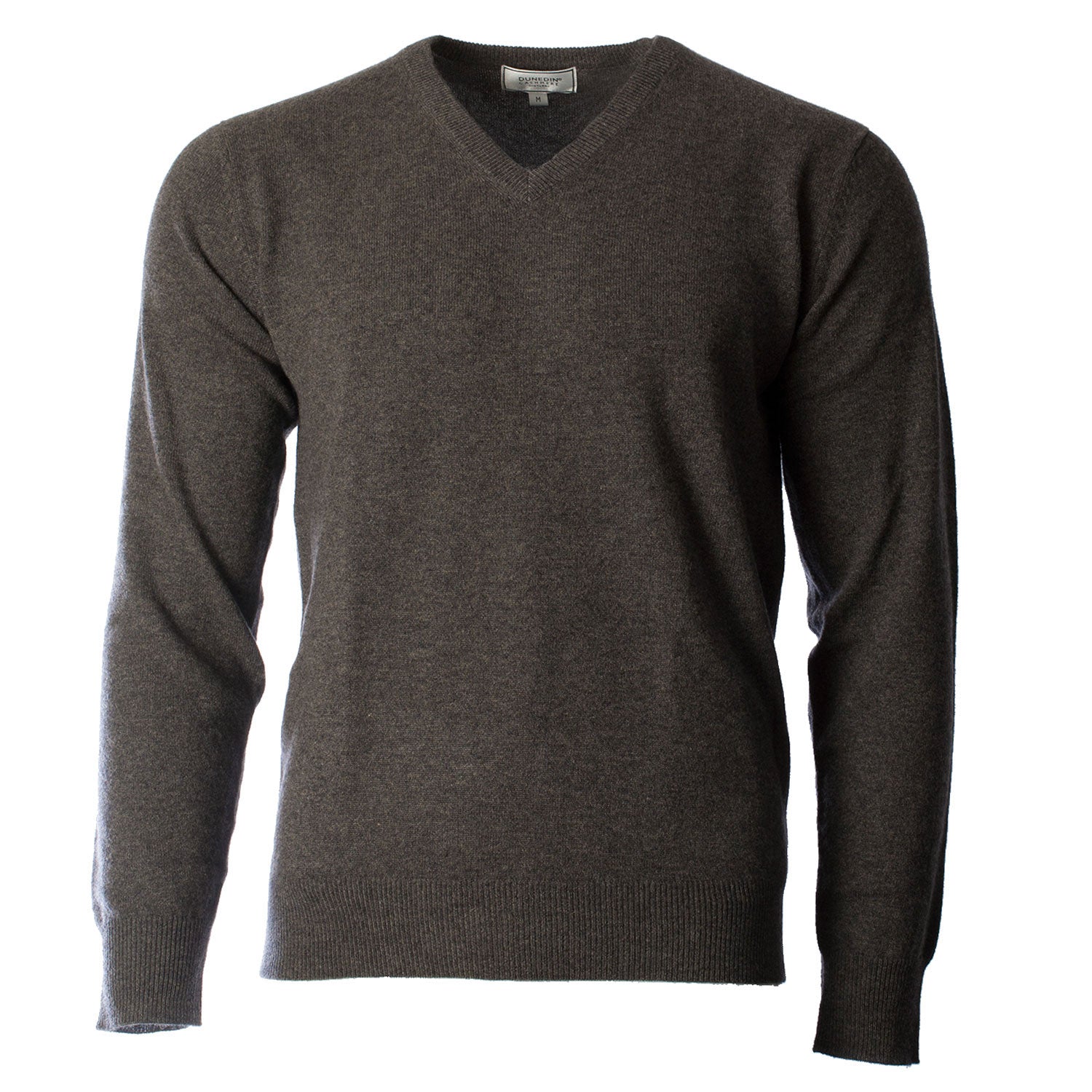 100% Cashmere V Neck Plain Men's Jumper Ptarmigan