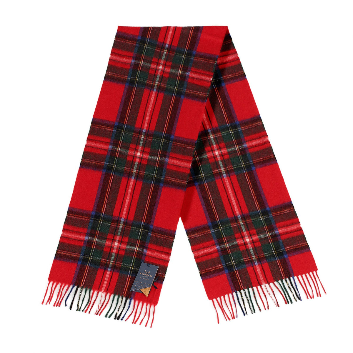 Balmoral 100% Cashmere Woven Scarf Tartan and Checks - Made in Scotland - STEWART ROYAL