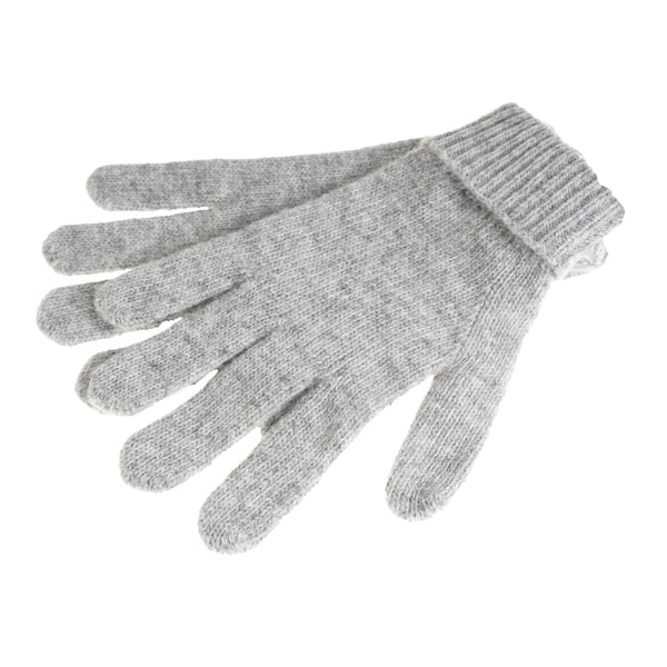 Ladies Plain Lambswool Mix Glove Light Grey