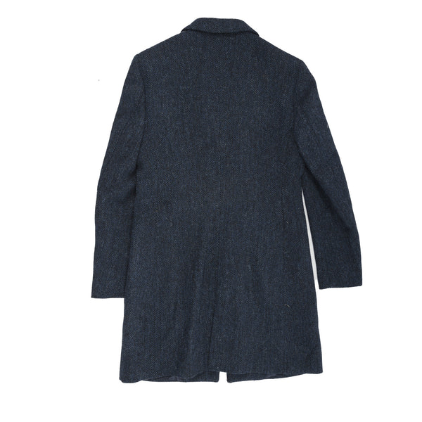Eilean Coat Harris Tweed Navy Herringbone
