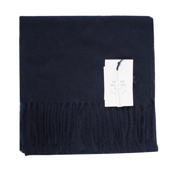 100% Cashmere Scarf Made In Scotland New Navy