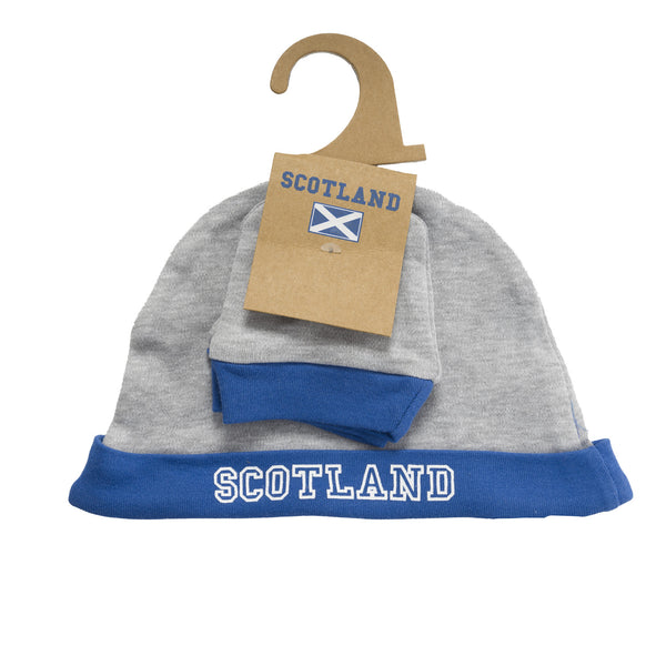Scotland Baby Mitten + Cap