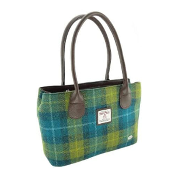 Harris Tweed Classic Handbag Sea Blue/Green Tartan