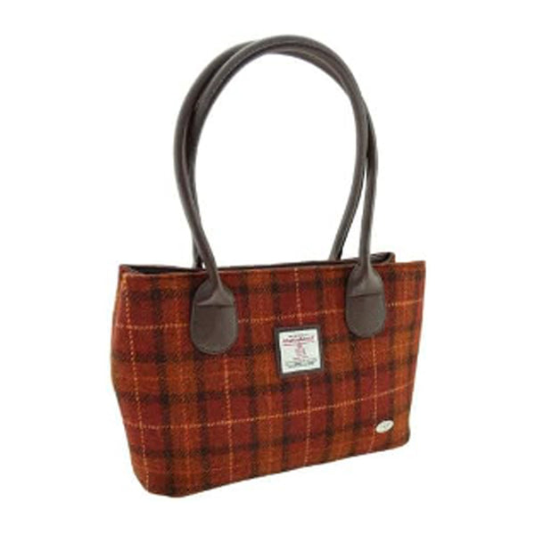 Harris Tweed Classic Handbag Rust/ Orange Overcheck