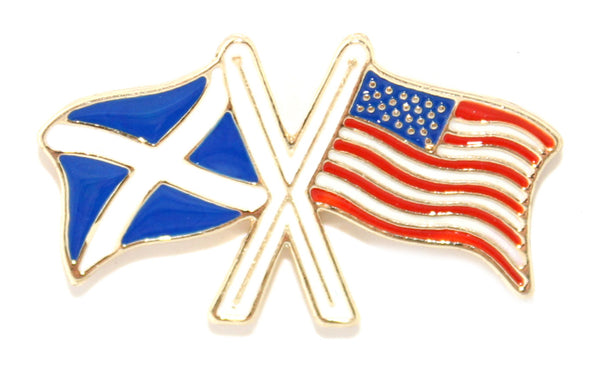 Saltire/Usa Cross Flags Pin Badge