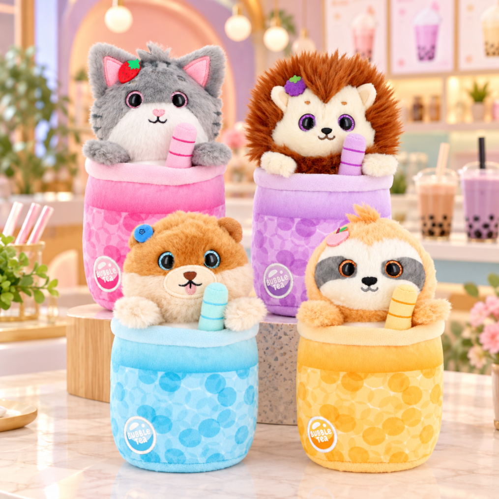 Keel Toys Café Cute Bubble Tea Soft Toys - Sloth
