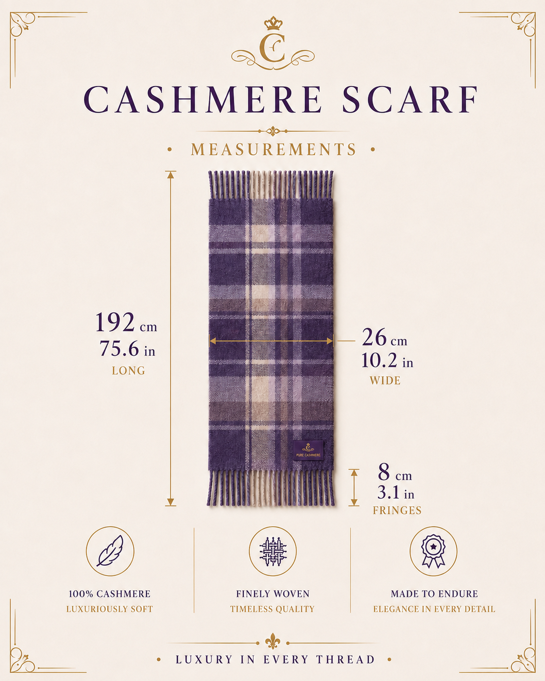Tartan Weaving Mill 100% Pure Cashmere Scarf – Made in Scotland - STEWART ROYAL