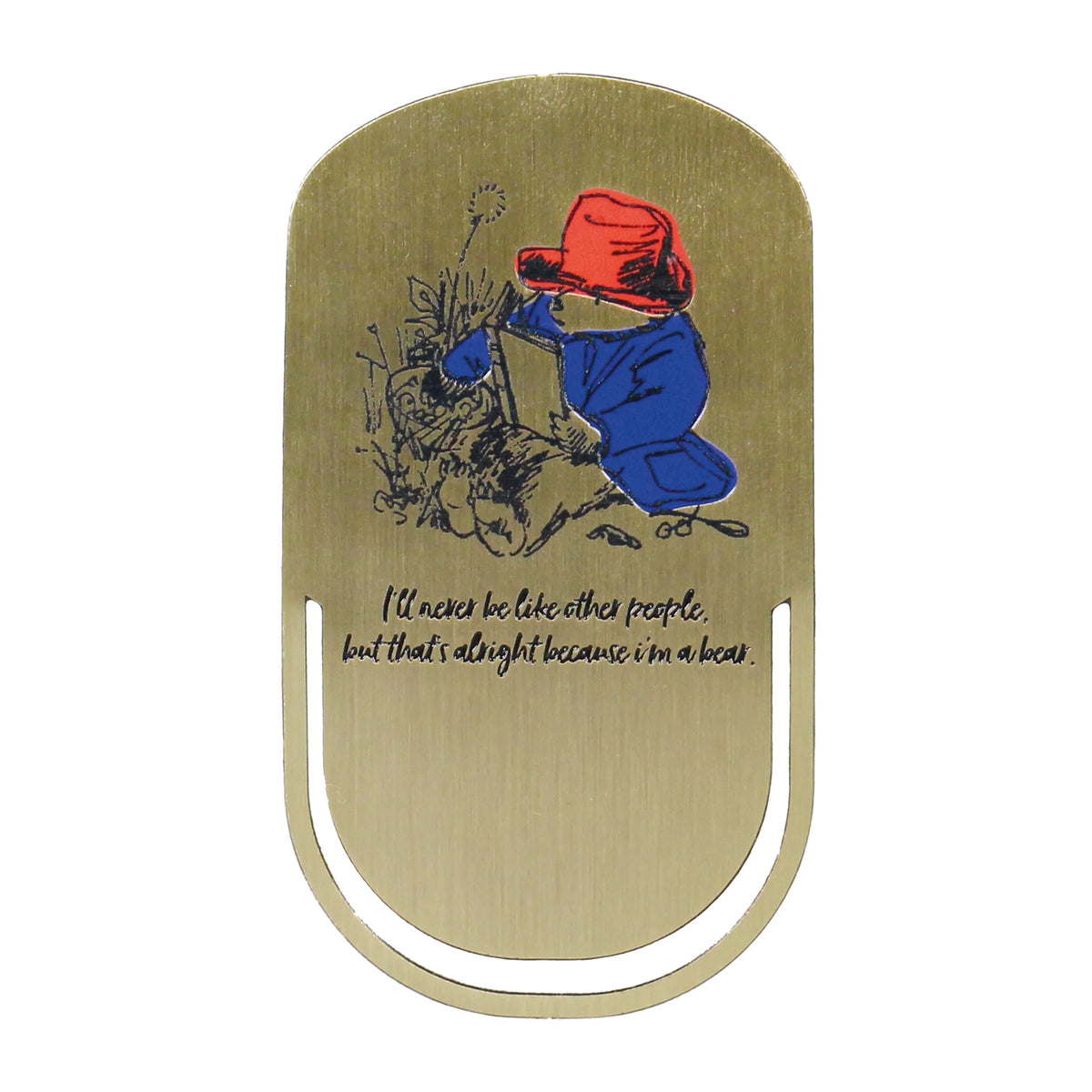 Paddington Bear Reading Quote Metal Bookmark