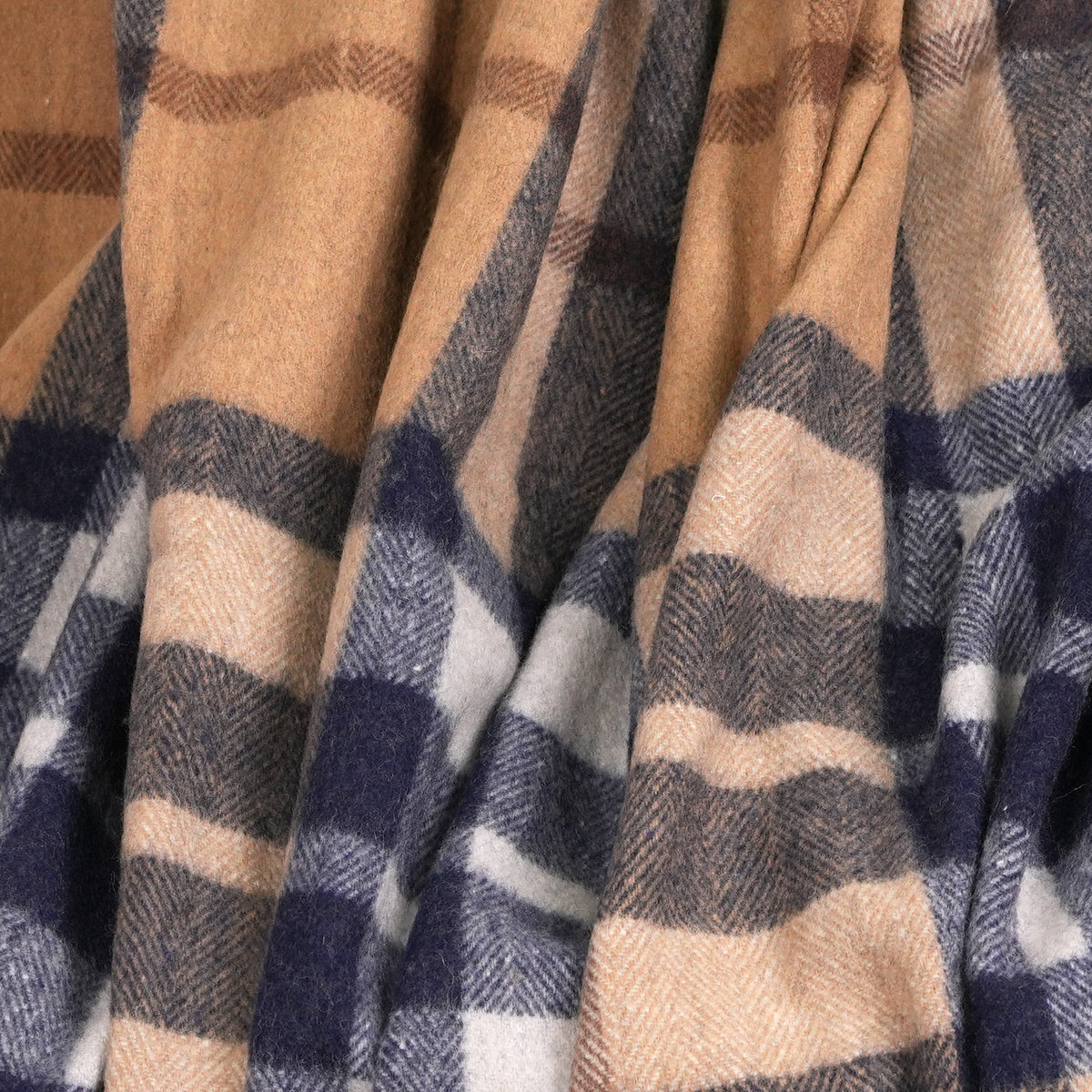 Scottish Tartan Wool-Blend Blanket Throw – Highland Comfort - EXPLODED SCOTTY THOMSON CAMEL