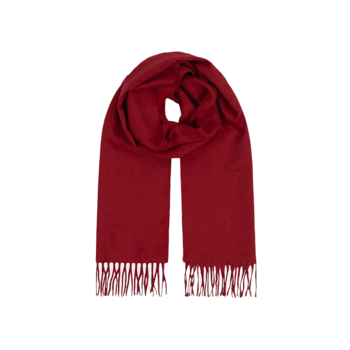 Balmoral 100% Cashmere Woven Scarf Tartan and Checks - Made in Scotland - PLAIN RED