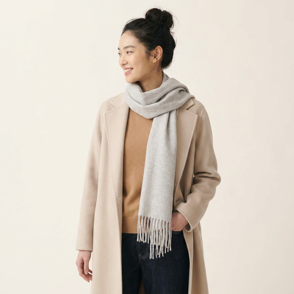 Tartan Weaving Mill 100% Pure Cashmere Scarf – Made in Scotland - LIGHT GREY