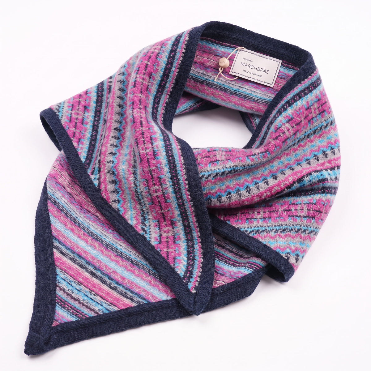 Women’s Lambswool Fair Isle Neck Scarf – Made in Scotland - COSMOS