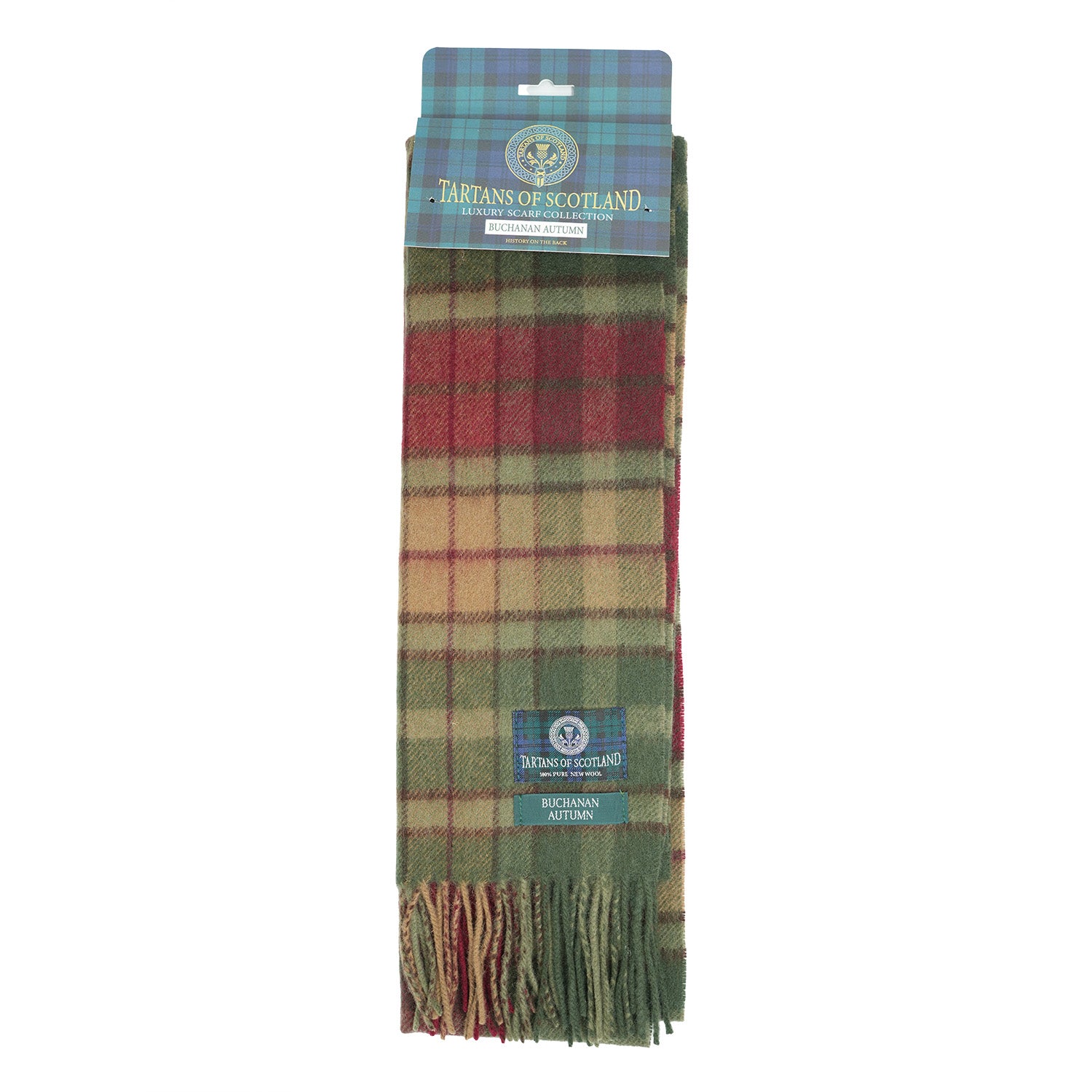 Tartan of Scotland 100% Pure New Wool Clan Scarf - Buchanan Autumn