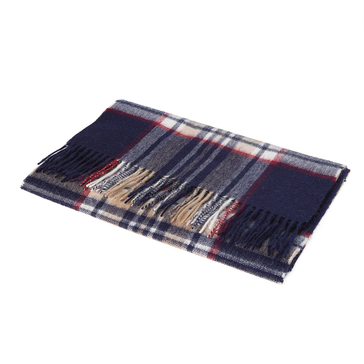 Heritage of Scotland 100% Lambswool Wide Scarf Soft Unisex Winter Wrap - Tartan & Check Designs - STEWART NAVY