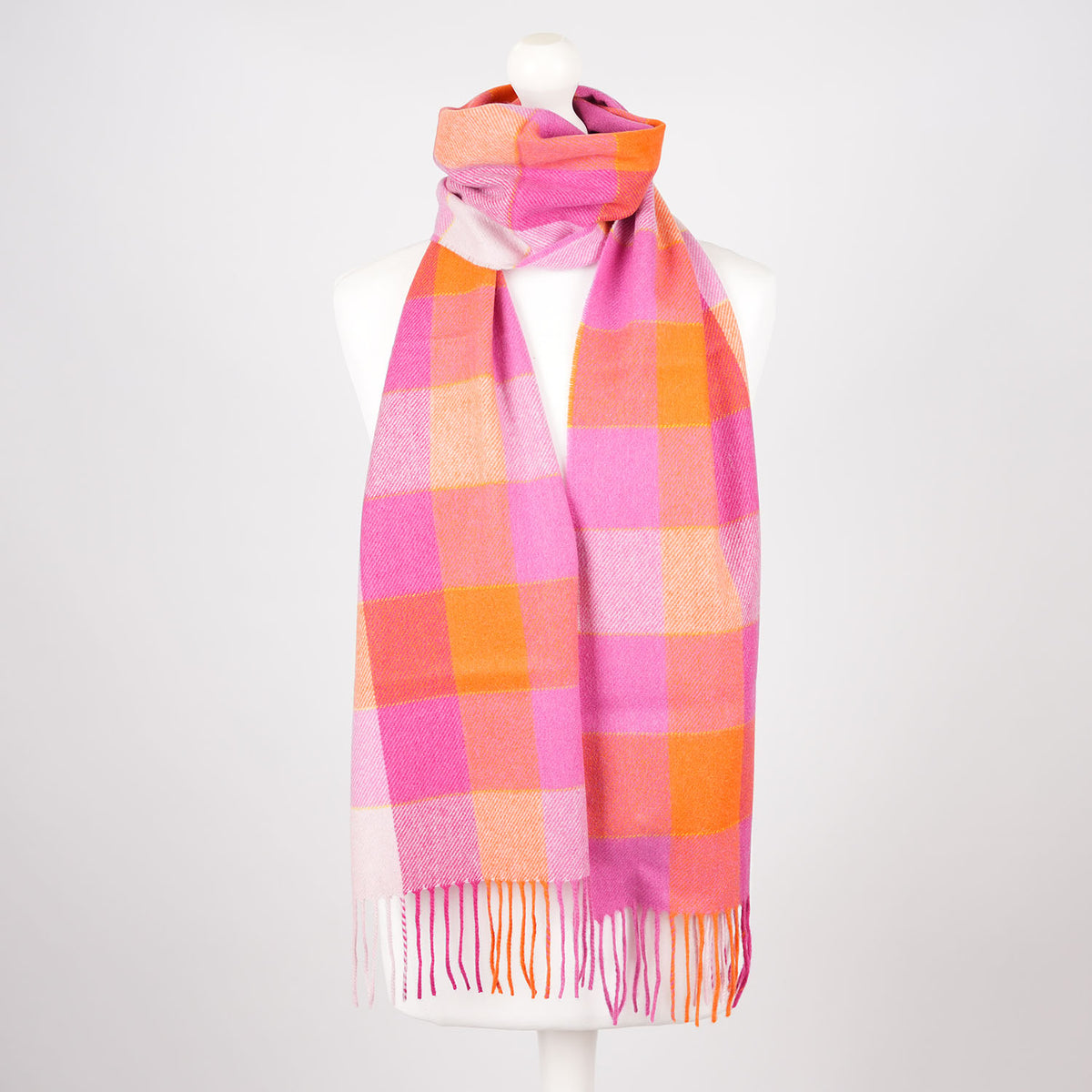 Tartan Weaving Mill 100% Pure Cashmere Scarf – Made in Scotland - SUMMER BLOCK SCARF