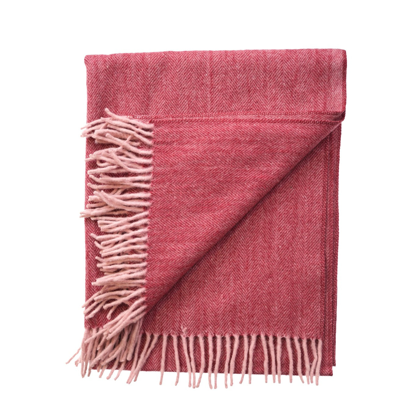 Recycled Wool Herringbone Knee Blanket – Pastel Fringed Throw - EMINENCE