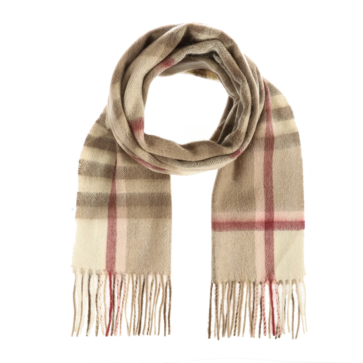 Edinburgh 100% Lambswool Scarf – Premium Soft Wool Wrap - CHEQUER SHRIMP (24530)
