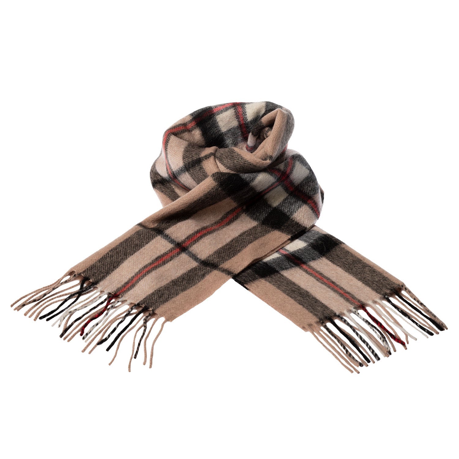 Edinburgh 100% Lambswool Scarf – Premium Soft Wool Wrap - LARGE OFF CENTRE THOMSON CAMEL