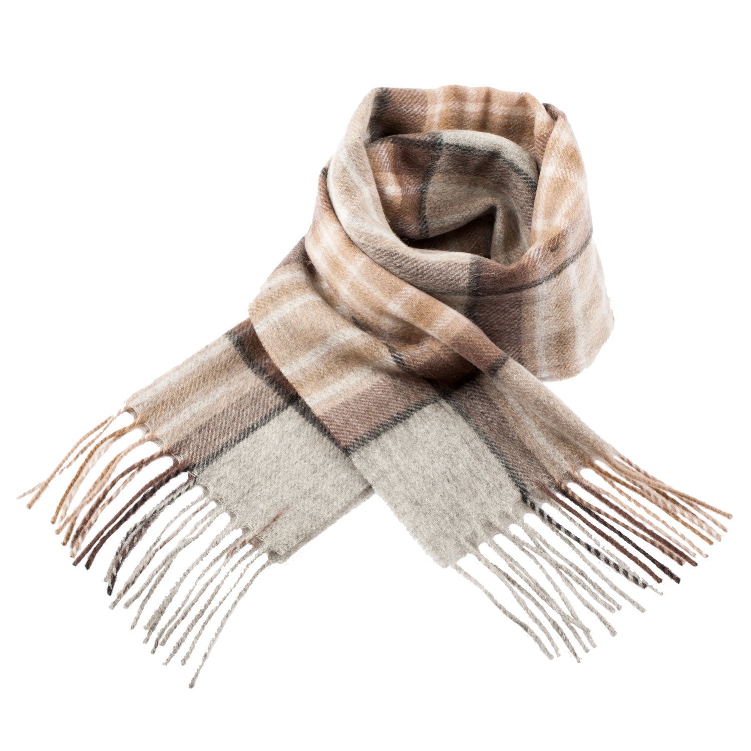 Edinburgh 100% Lambswool Scarf – Premium Soft Wool Wrap - MACKELLAR NATURAL