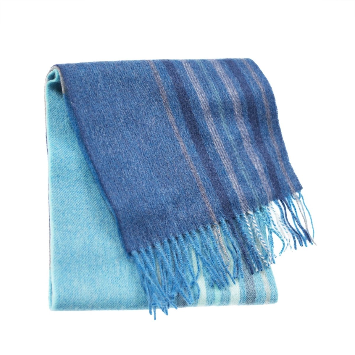 Edinburgh 100% Lambswool Scarf – Premium Soft Wool Wrap - BARCODE CHECK - AQUA BLUE