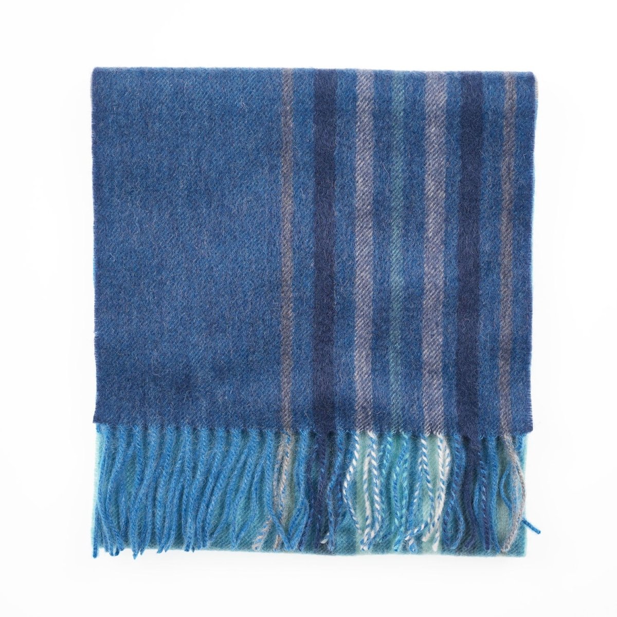 Edinburgh 100% Lambswool Scarf – Premium Soft Wool Wrap - BARCODE CHECK - AQUA BLUE