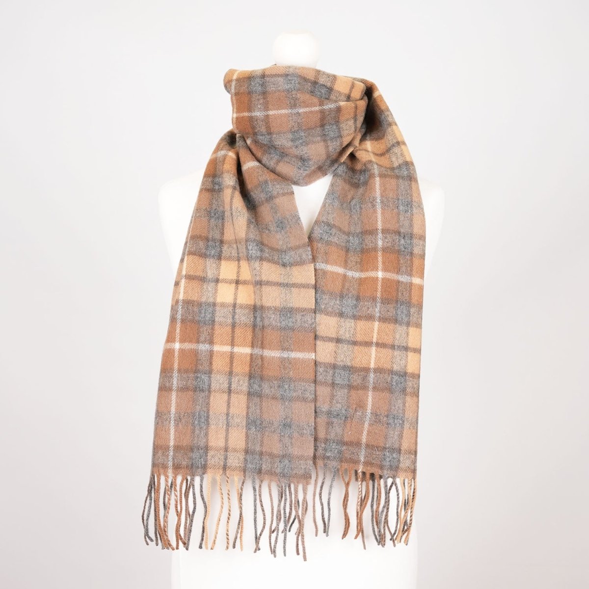 Edinburgh 100% Lambswool Scarf – Premium Soft Wool Wrap - BUCHANAN NATURAL
