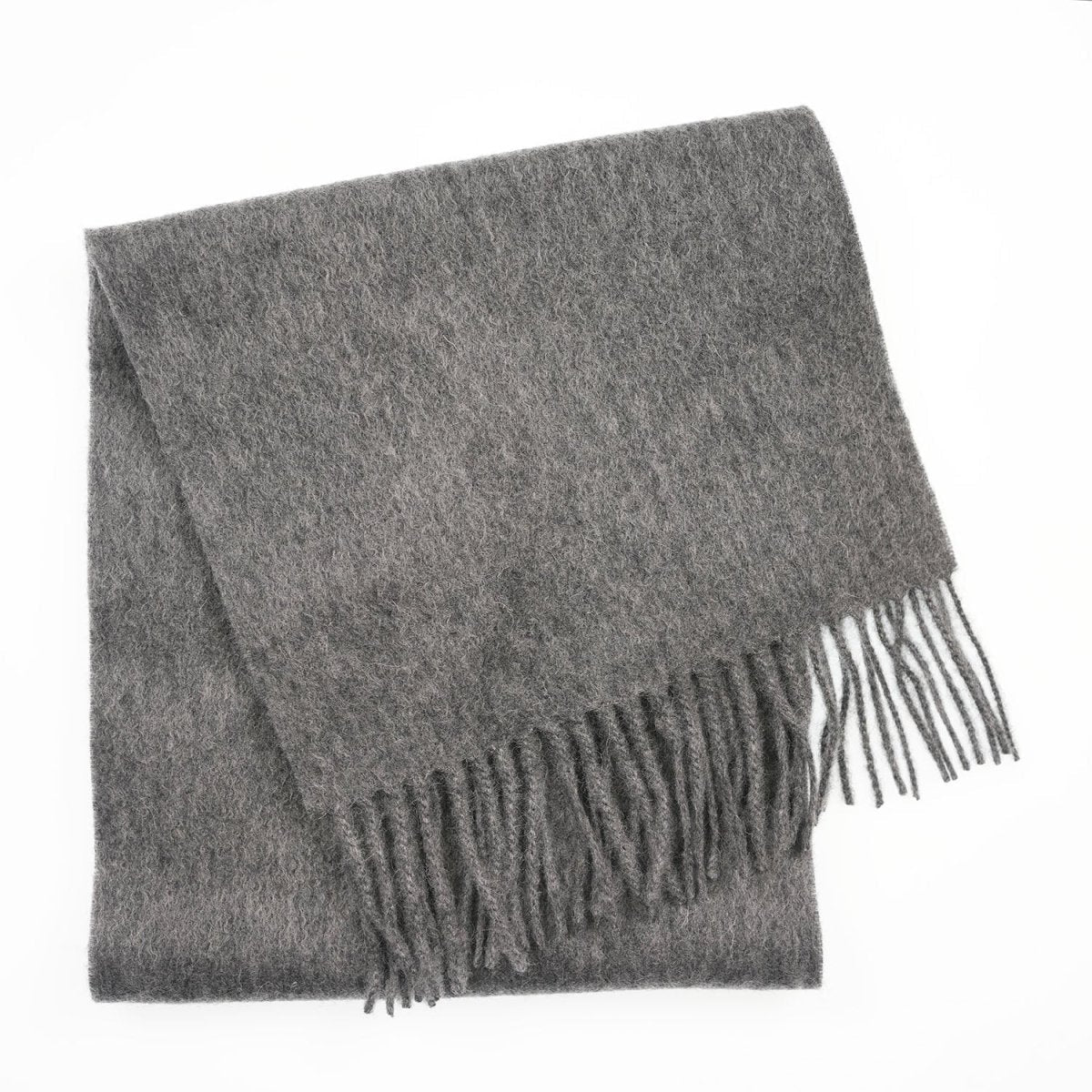 Edinburgh 100% Lambswool Scarf – Premium Soft Wool Wrap - DERBY GREY