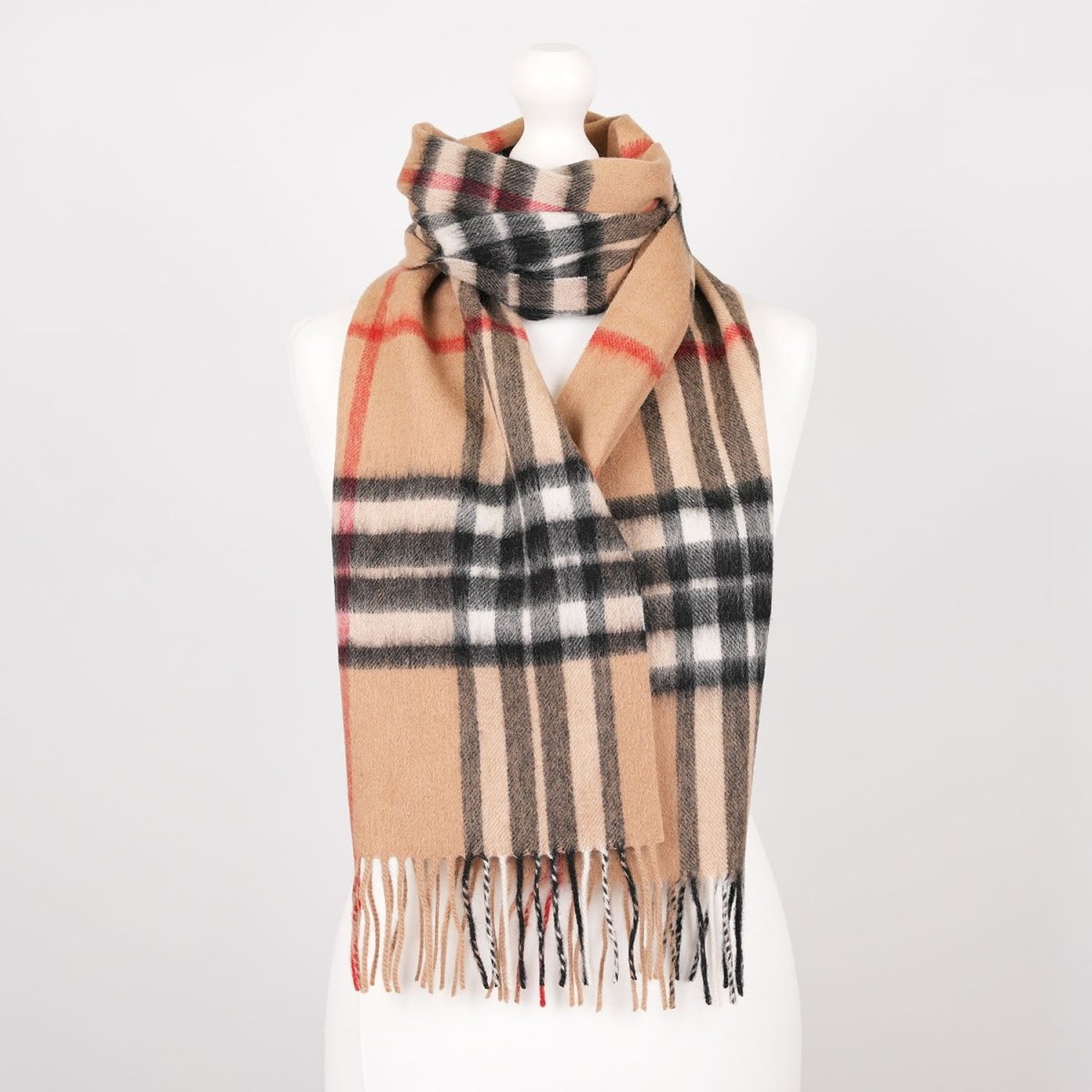 Edinburgh 100% Lambswool Scarf – Premium Soft Wool Wrap - ENLARGED OFF CTR SCOTTY THOM CAMEL