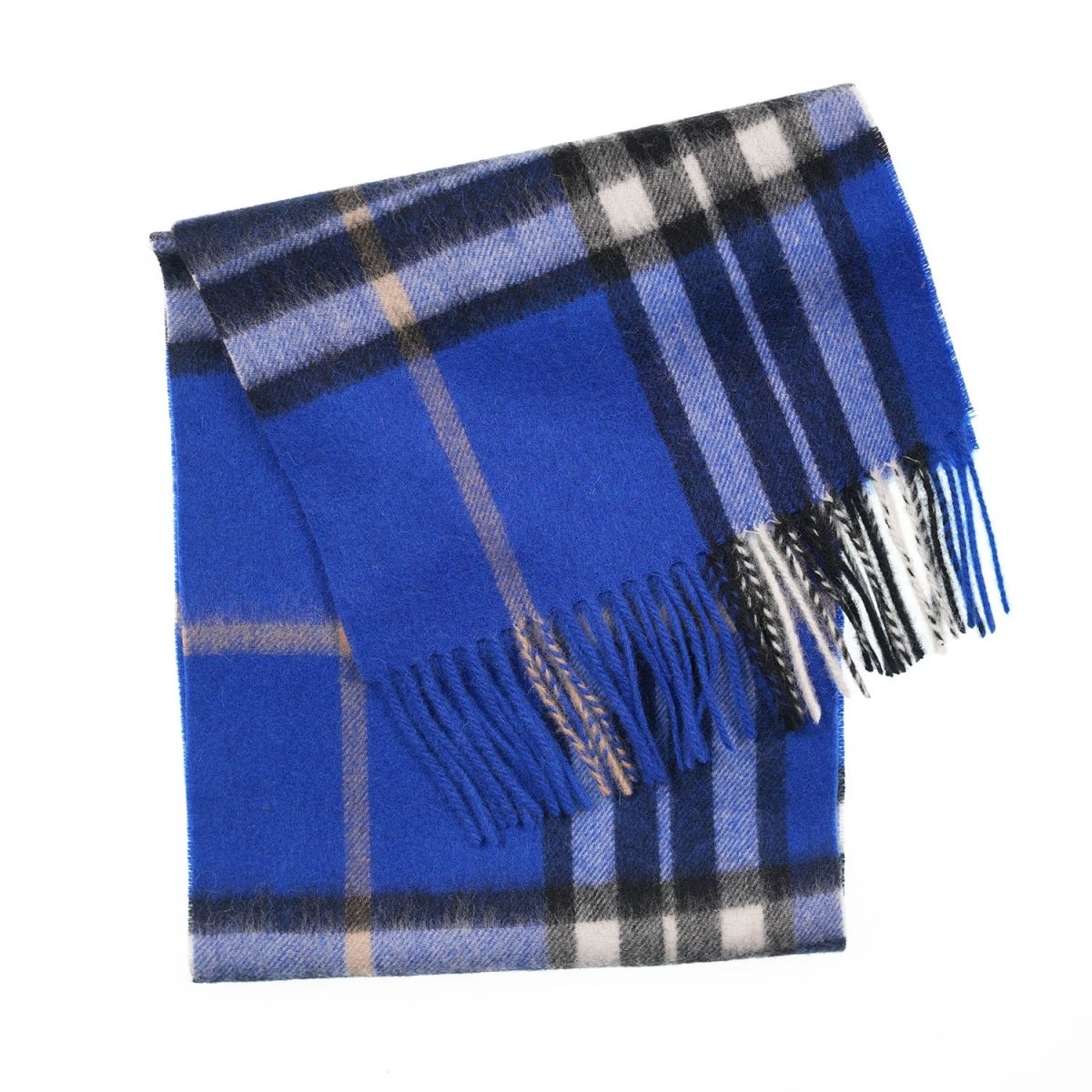 Edinburgh 100% Lambswool Scarf – Premium Soft Wool Wrap - ENLARGED OFF CTR SCOTTY THOM ULTRAMARINE