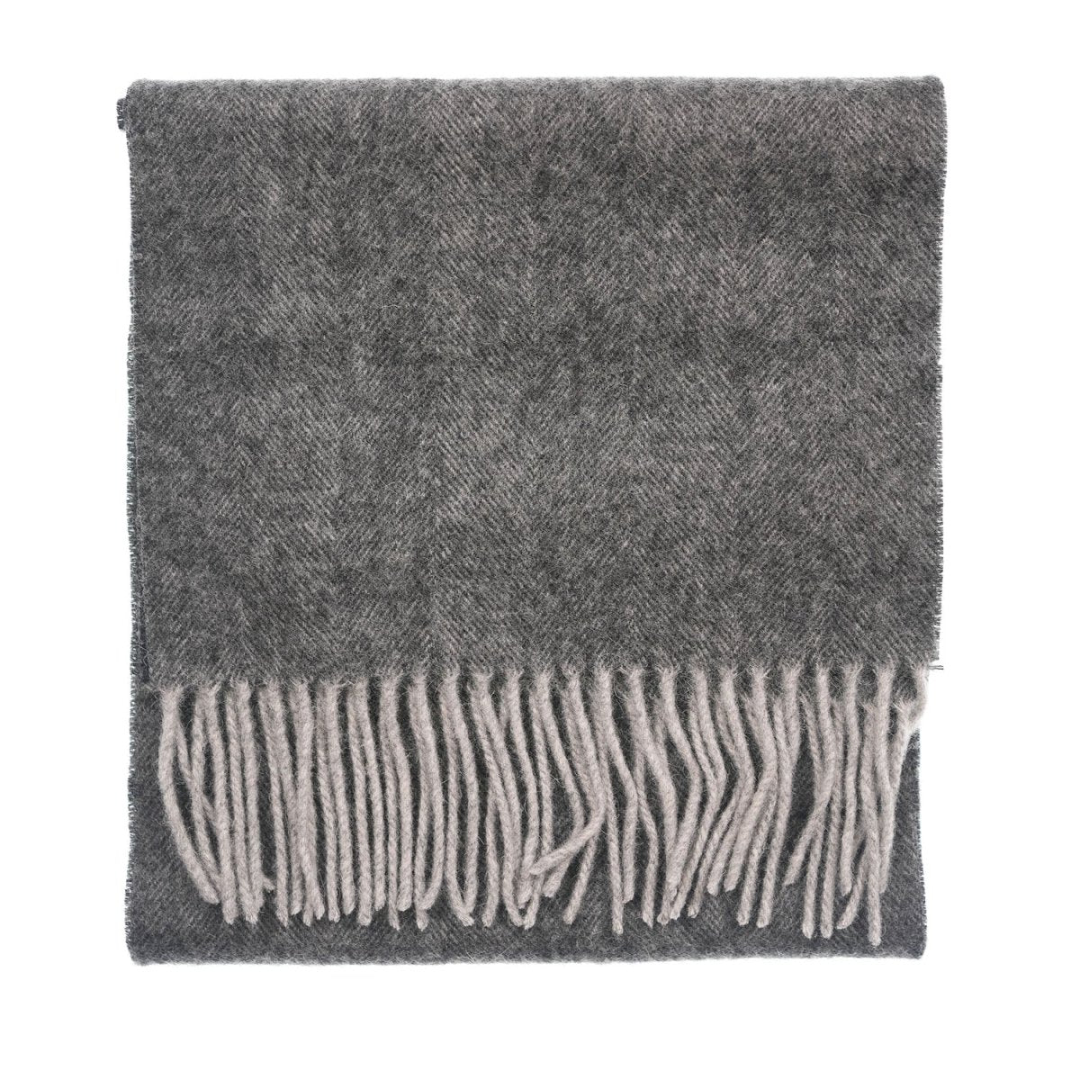 Edinburgh 100% Lambswool Tartan Scarf Light Grey Charcoal