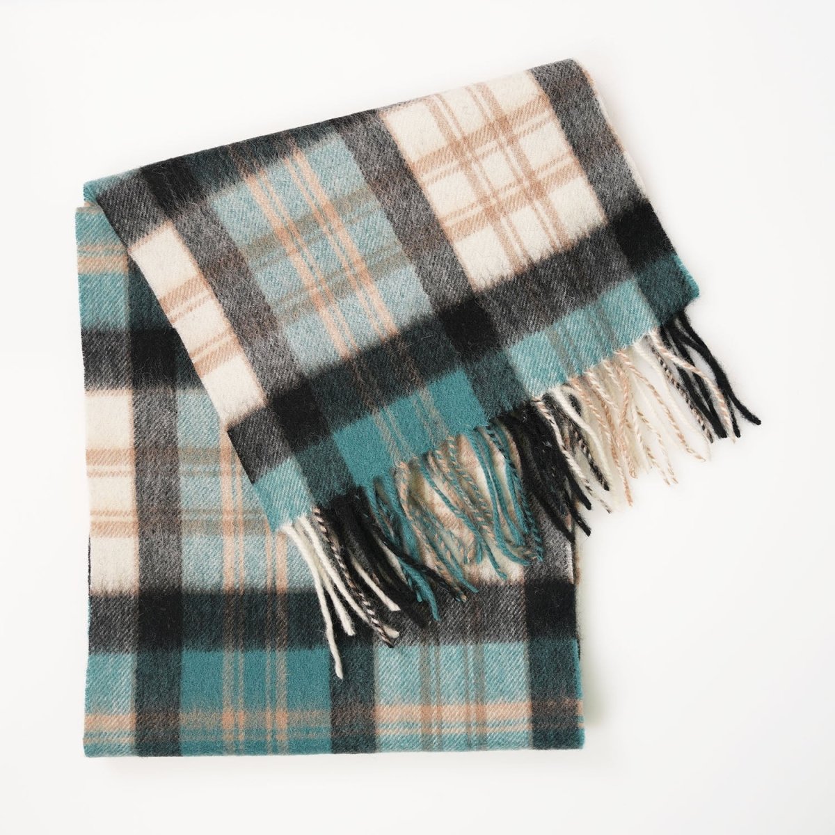 Edinburgh 100% Lambswool Scarf – Premium Soft Wool Wrap - MACDONALD GREEN MIX