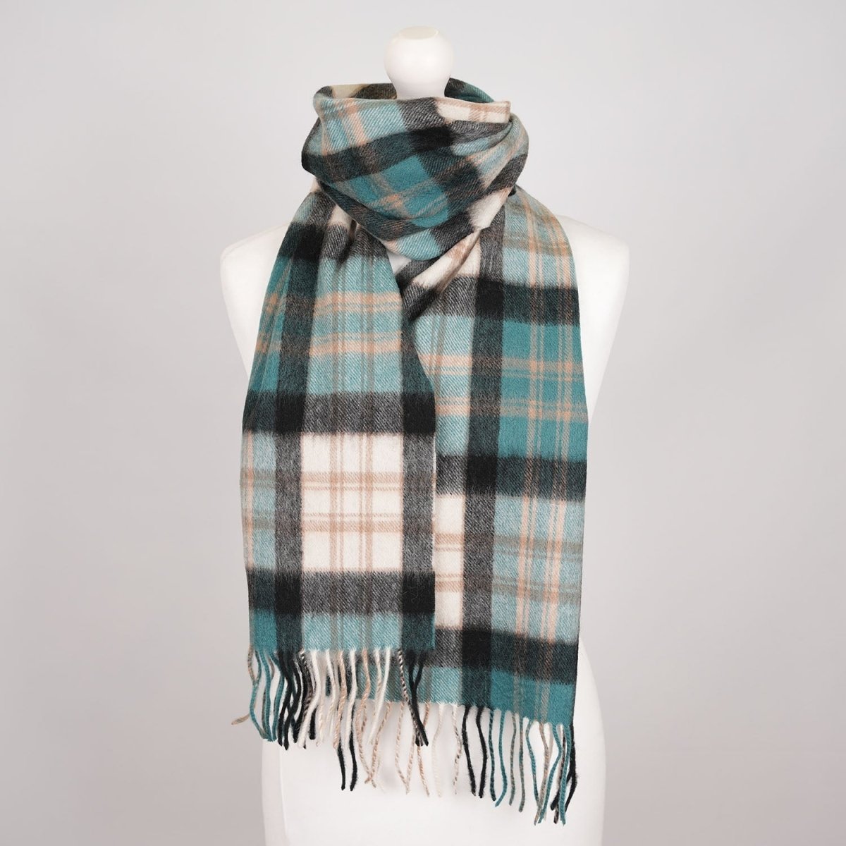 Edinburgh 100% Lambswool Scarf – Premium Soft Wool Wrap - MACDONALD GREEN MIX