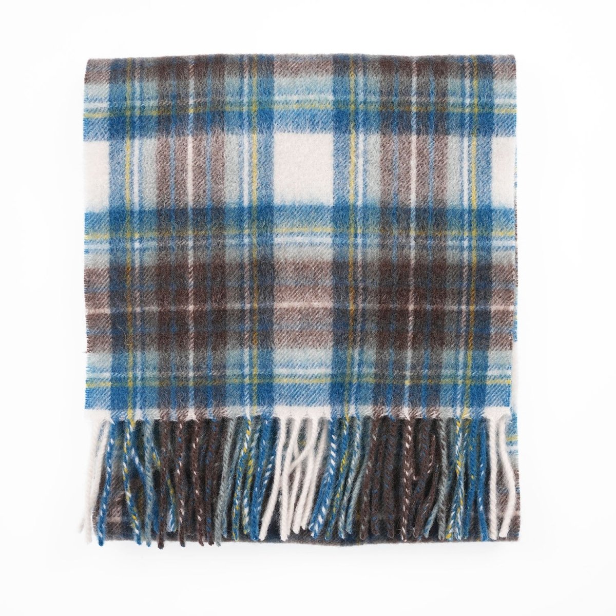 Edinburgh 100% Lambswool Scarf – Premium Soft Wool Wrap - STEWART MUTED BLUE