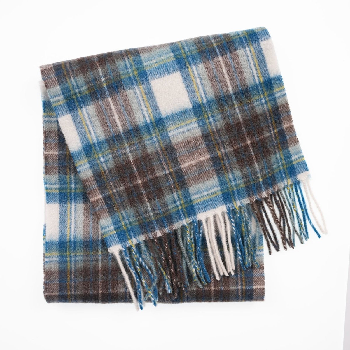 Edinburgh 100% Lambswool Scarf – Premium Soft Wool Wrap - STEWART MUTED BLUE